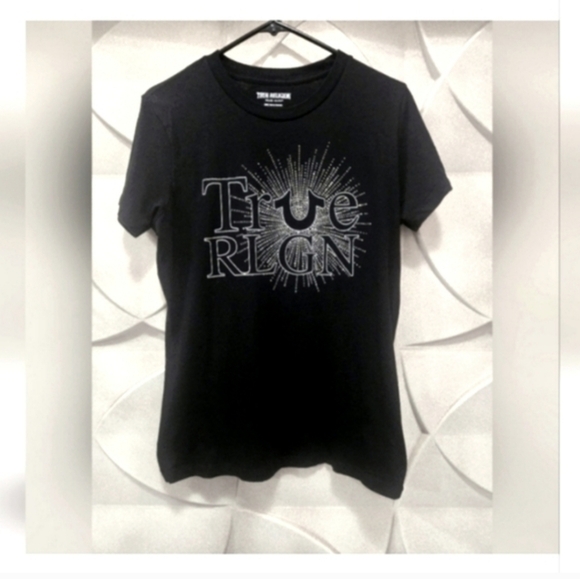 True Religion Tops - True Religion Women's T Shirt Size Large Black Silver Rhinestones